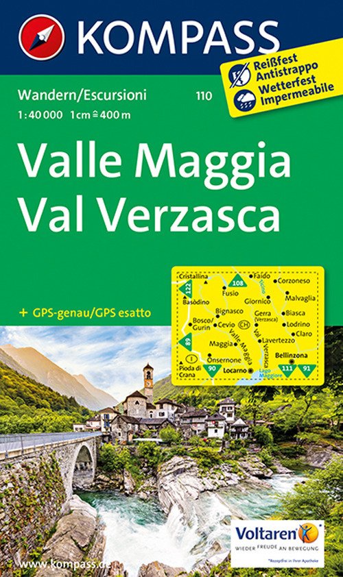 Carta escursionistica n. 110. Valle Maggia, val Verzasca 1:40.000 Carta escursionistica n. 110. Valle Maggia, val Verzasca 1:40.000
