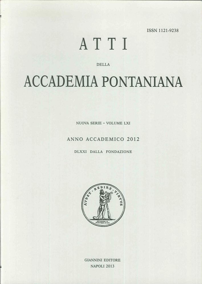 Atti dell'Accademia Pontaniana. Vol. LXI. 2012 Atti dell'Accademia Pontaniana. Vol. LXI. 2012