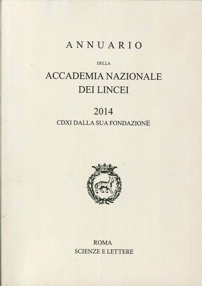 Annuario delle Accademia Nazionale del Lincei 2014 Annuario delle Accademia Nazionale del Lincei 2014