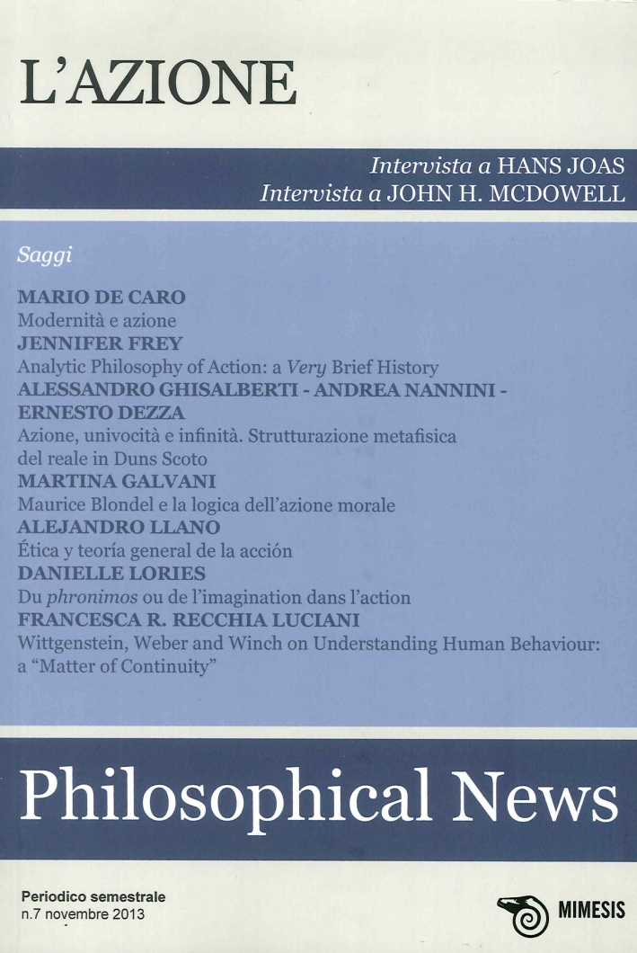 Philosophical News (2013). Vol. 7: l'Azione Philosophical News (2013). Vol. 7: l'Azione