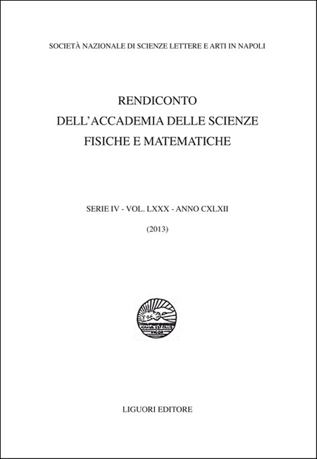 Rendiconto dell'Accademia delle scienze fisiche e matematiche. Serie IV. Vol. 80. Rendiconto dell'Accademia delle scienze fisiche e matematiche. Serie IV. Vol. 80.