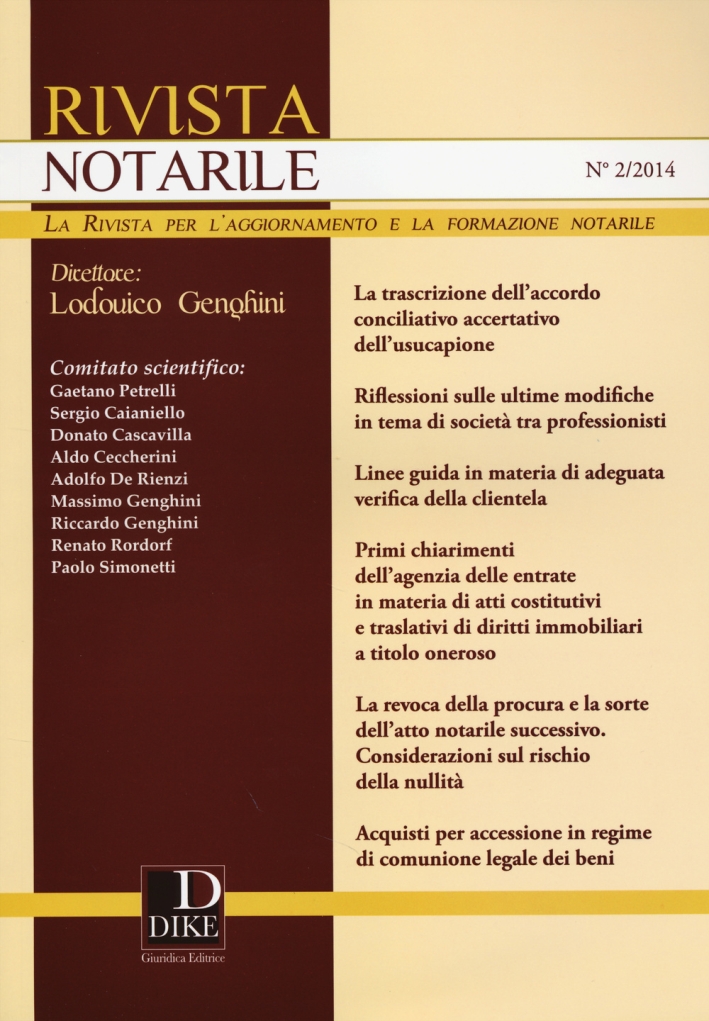 Rivista notarile (2014). Vol. 2 Rivista notarile (2014). Vol. 2
