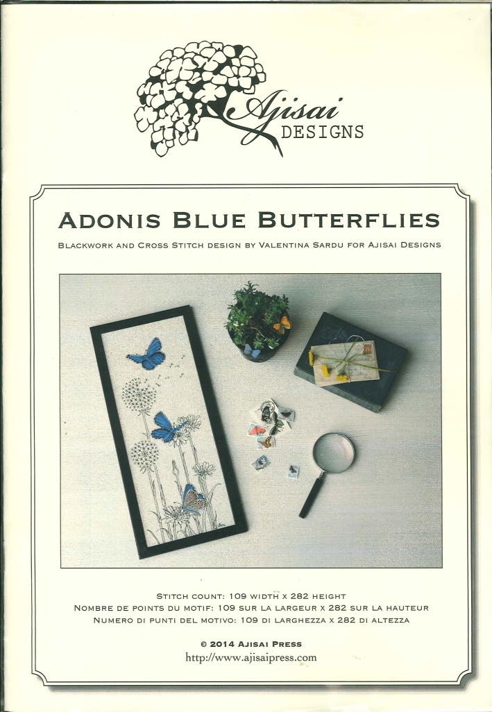 Adonis Blue Buterflies. Cross Stitch and Blackwork Design Adonis Blue Buterflies. Cross Stitch and Blackwork Design