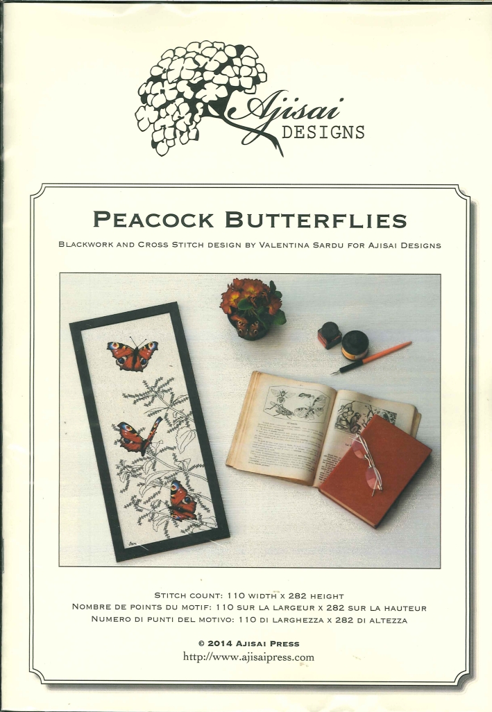 Peacock Butterflies. Blackwork and Cross Stitch Design Peacock Butterflies. Blackwork and Cross Stitch Design