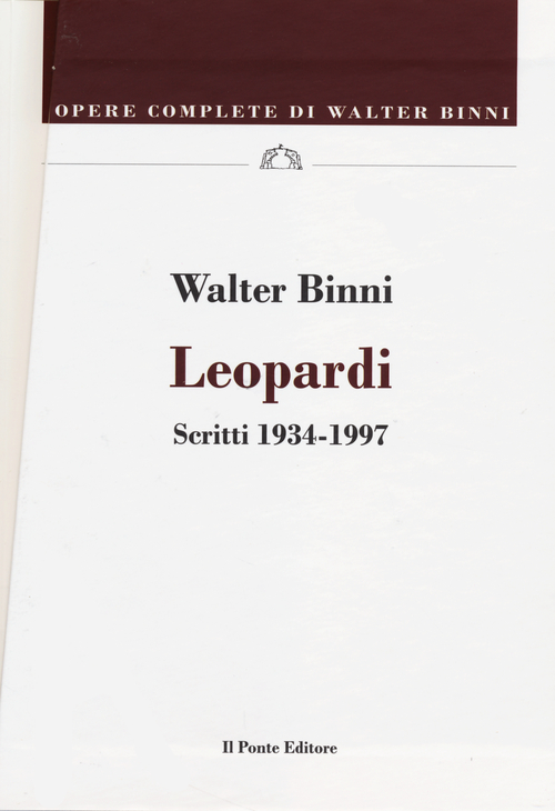 Leopardi. Scritti 1834-1837 Leopardi. Scritti 1834-1837