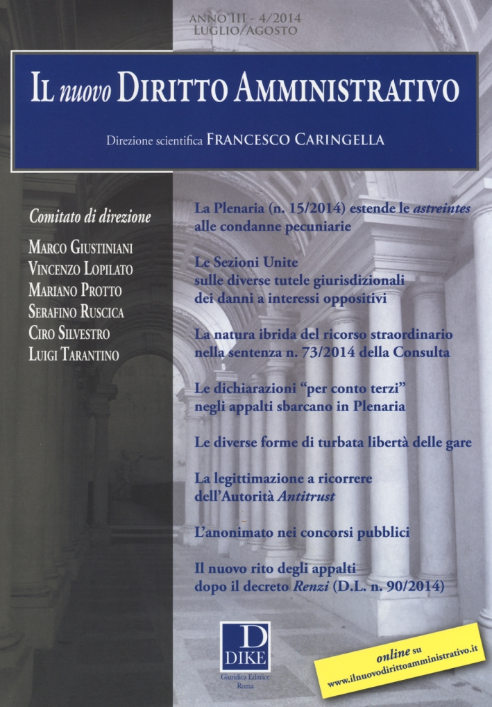 Il nuovo diritto amministrativo (2014). Vol. 4 Il nuovo diritto amministrativo (2014). Vol. 4