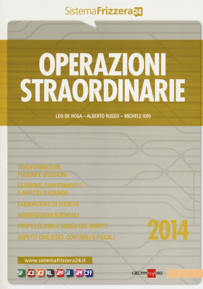 Operazioni straordinarie Operazioni straordinarie