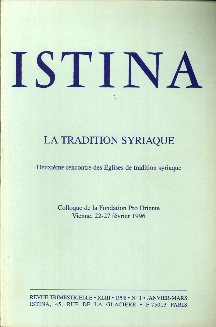 Istina - Revue Trimestrielle. XLIII 1998 N.1/2/3/4 Istina - Revue Trimestrielle. XLIII 1998 N.1/2/3/4