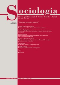 Sociologia. Rivista quadrimestrale di scienze storiche e sociali (2014). Vol. 1