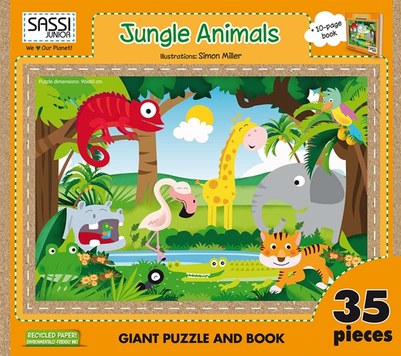 Jungle animals. Puzzle gigante. Ediz. illustrata. Con libro Jungle animals. Puzzle gigante. Ediz. illustrata. Con libro
