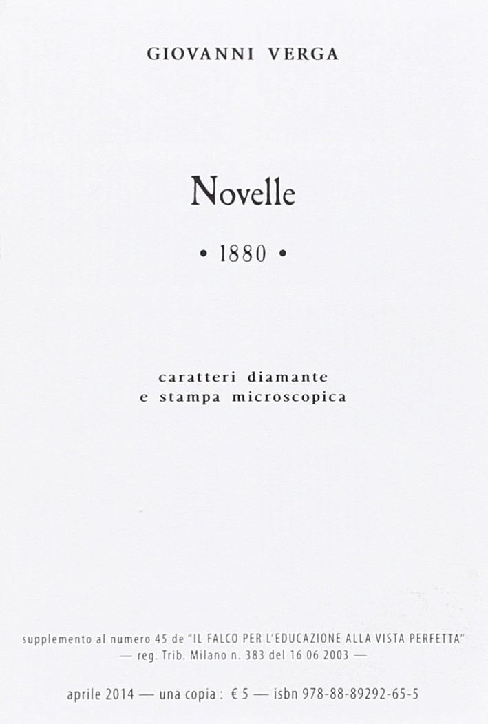 Novelle 1880. Ediz. a caratteri diamante e stampa microscopica Novelle 1880. Ediz. a caratteri diamante e stampa microscopica