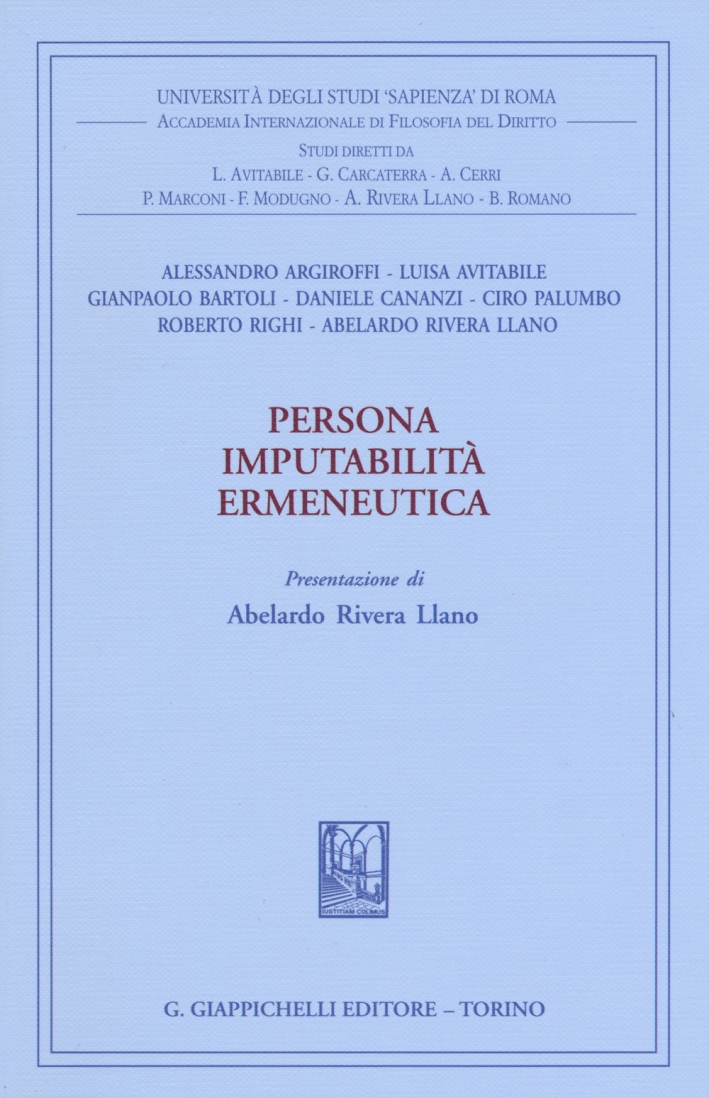 Persona imputabilità ermeneutica Persona imputabilità ermeneutica