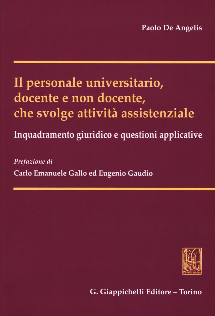 Il personale universitario, docente e non docente, che svolge attività assistenziale. Inquadramento giuridico e questioni applicative Il personale universitario, docente e non docente, che svolge attività assistenziale. Inquadramento giuridico e questioni applicative