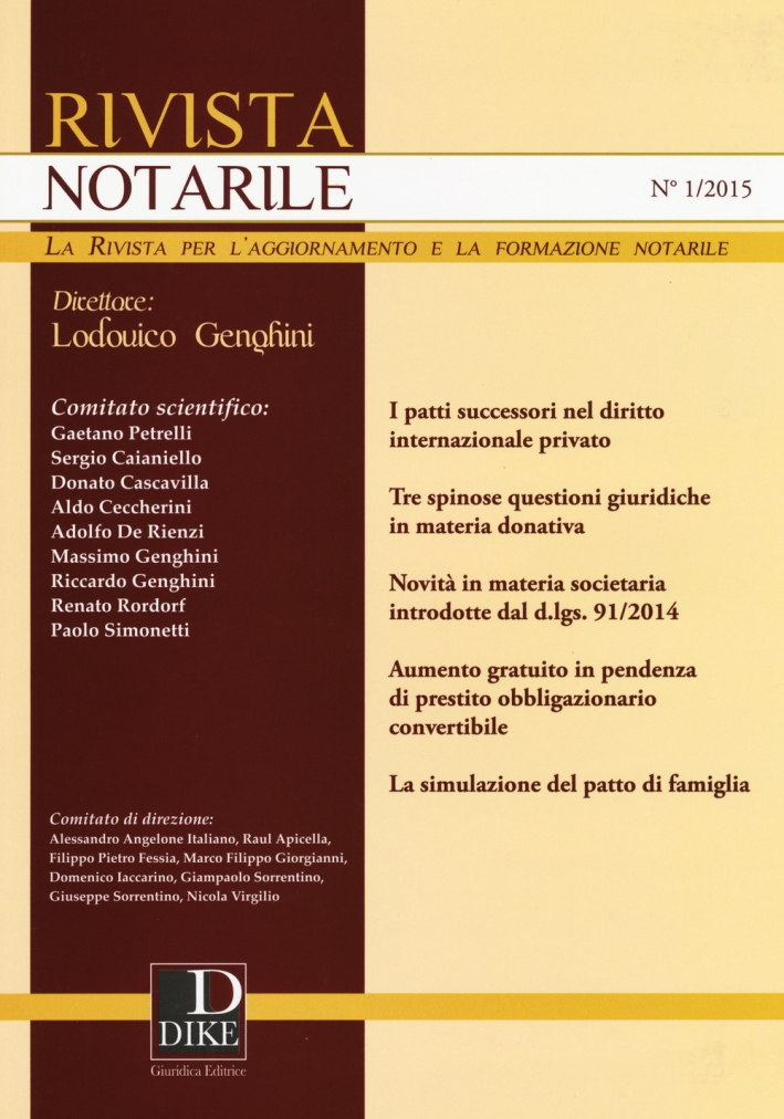 Rivista notarile (2015). Vol. 1 Rivista notarile (2015). Vol. 1