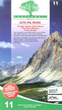 Carta N. 11. Alta Valle Varaita, Alta Valle Maira. Carta dei Sentieri e Stradale Scala: 1:25.000