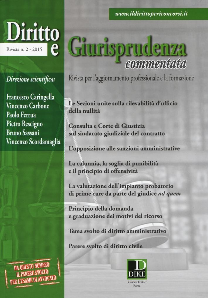 Diritto e giurisprudenza commentata (2015). Vol. 2 Diritto e giurisprudenza commentata (2015). Vol. 2