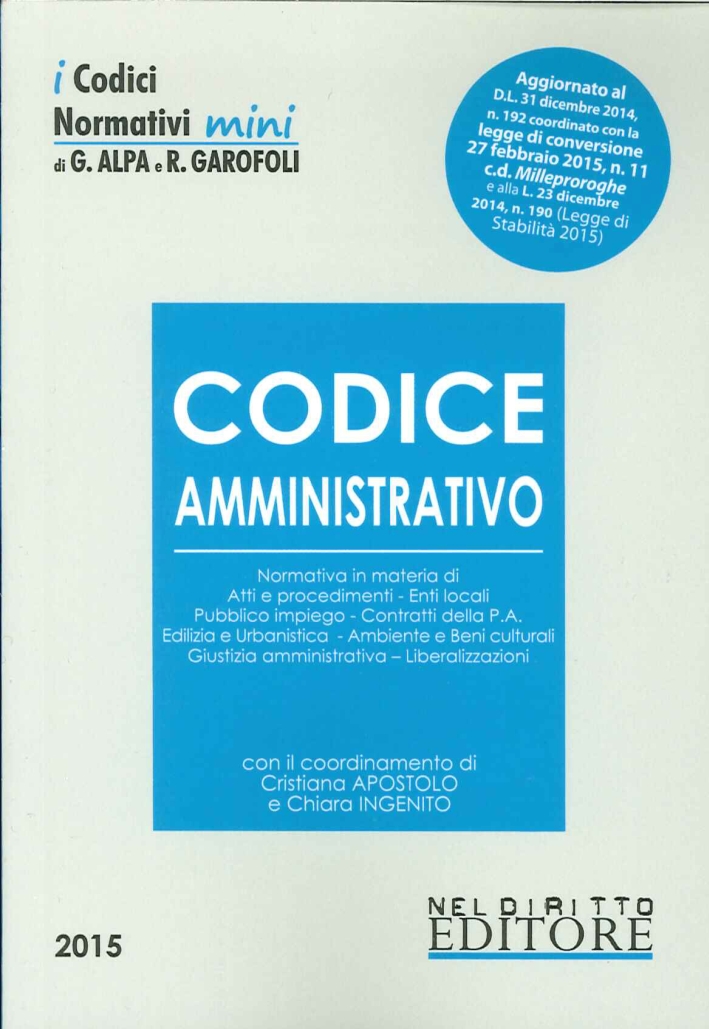 Codice Amministrativo 2015 Codice Amministrativo 2015