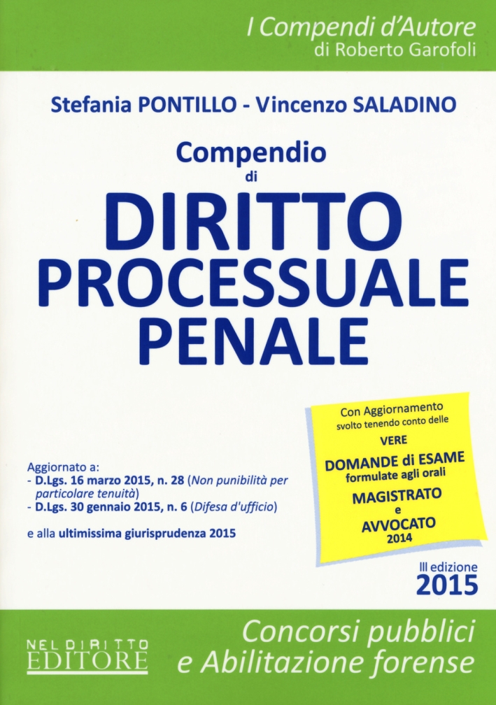 Compendio Diritto Processuale Penale 2015