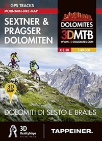 Cartina MTB Dolomiti di Sesto e Braies. Cartina topografica 1:40.000. Con panoramiche 3D