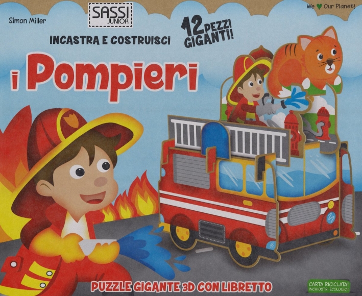 I pompieri. Incastra e costruisci. Libro puzzle