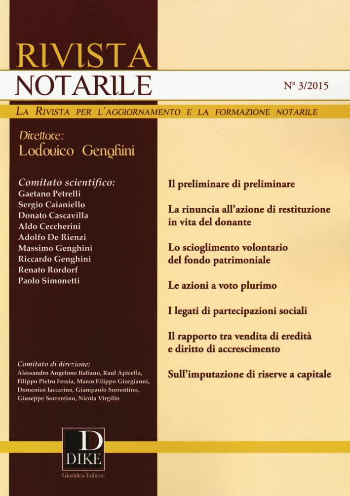 Rivista notarile (2015). Vol. 3 Rivista notarile (2015). Vol. 3