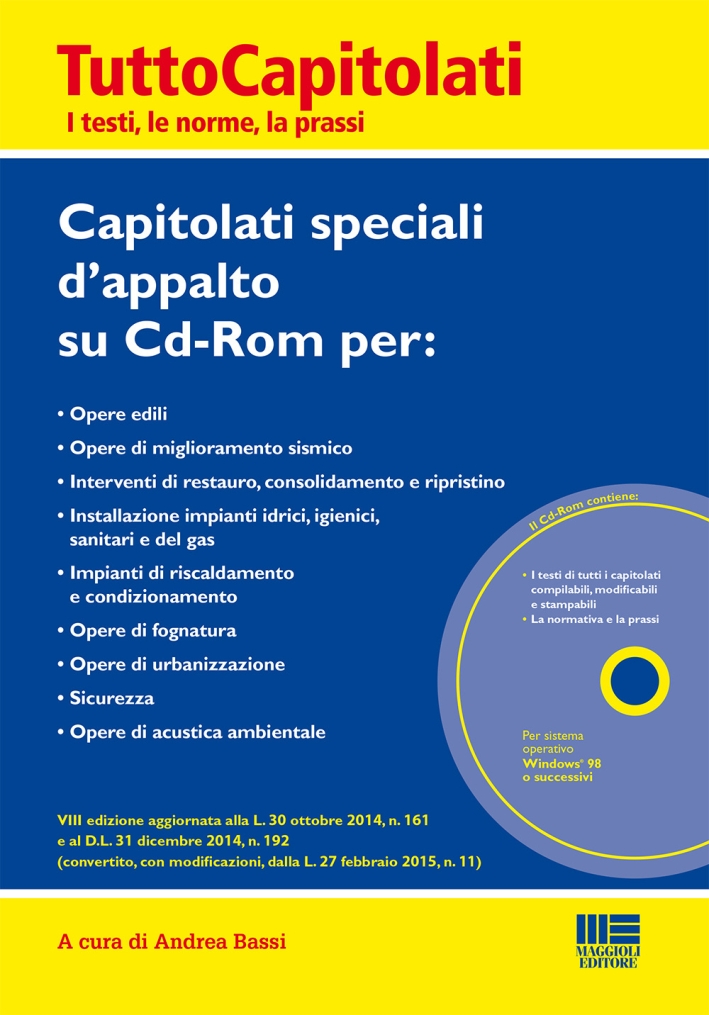 Capitolati speciali d'appalto. CD-ROM Capitolati speciali d'appalto. CD-ROM