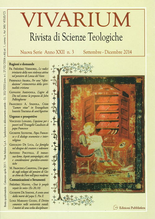 Vivarium. Rivista di scienze teologiche (2014). Vol. 3 Vivarium. Rivista di scienze teologiche (2014). Vol. 3