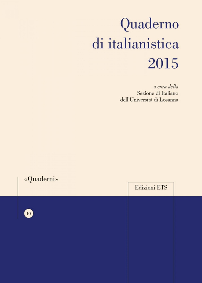 Quaderno di Italianistica 2015 Quaderno di Italianistica 2015