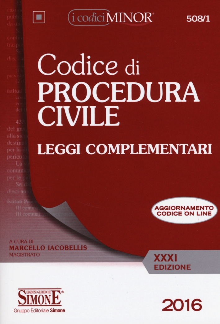 Codice di procedura civile. Leggi complementari. Ediz. minor. Con aggiornamento online Codice di procedura civile. Leggi complementari. Ediz. minor. Con aggiornamento online