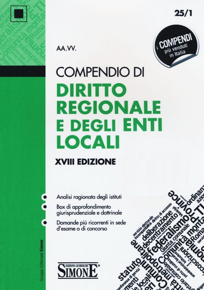 Compendio di diritto regionale e degli enti locali Compendio di diritto regionale e degli enti locali