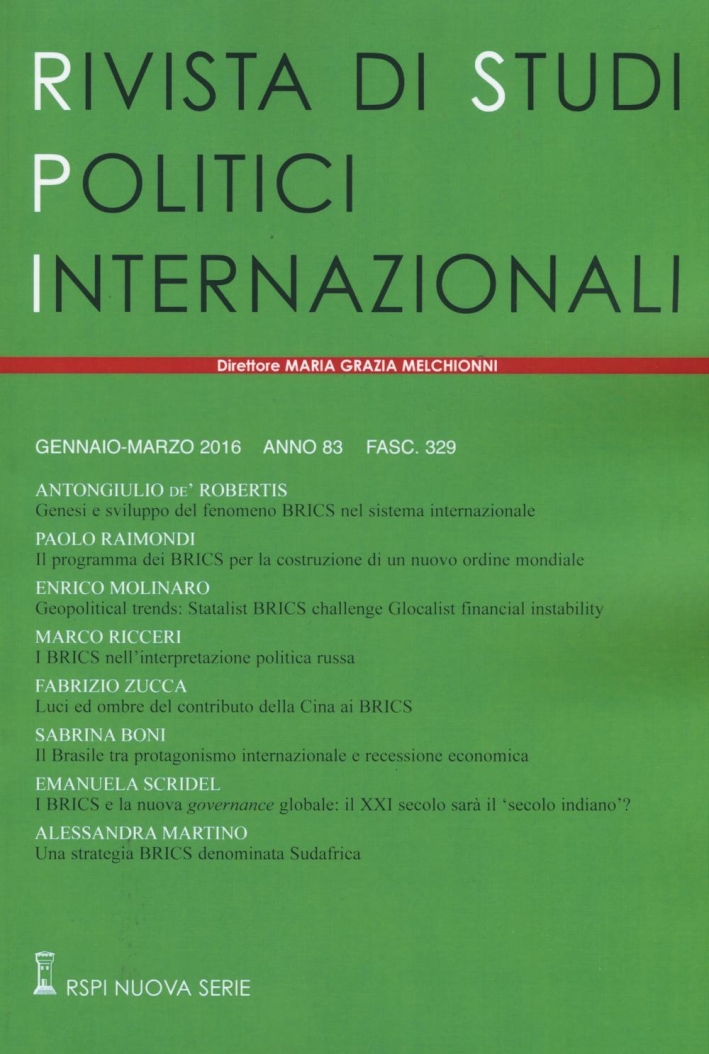 Rivista di studi politici internazionali (2016). Vol. 1. Rivista di studi politici internazionali (2016). Vol. 1.