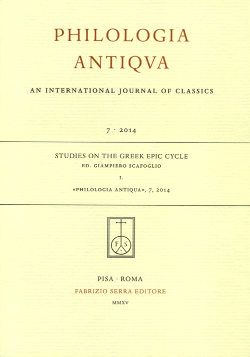 Studies on the greek epic cycle. Studies on the greek epic cycle.