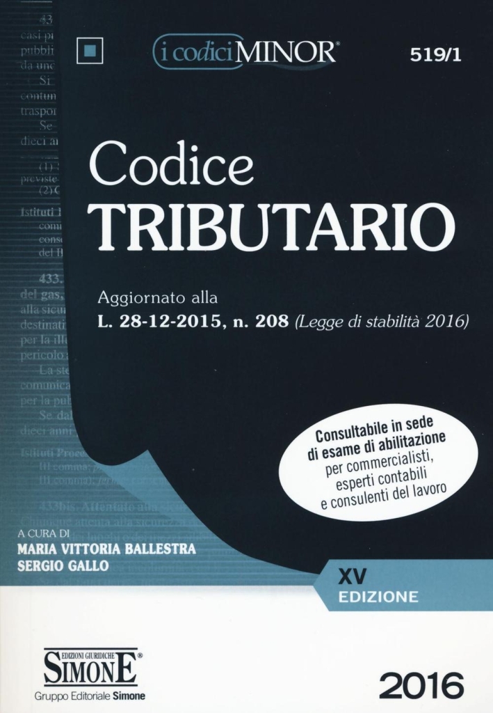 Codice tributario. Ediz. minore Codice tributario. Ediz. minore