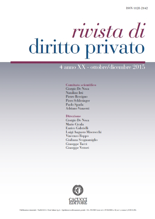 Rivista di diritto privato (2015). Vol. 4 Rivista di diritto privato (2015). Vol. 4