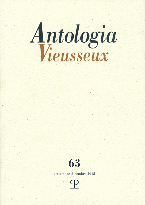 Antologia Vieusseux (2015). Vol. 63 Antologia Vieusseux (2015). Vol. 63