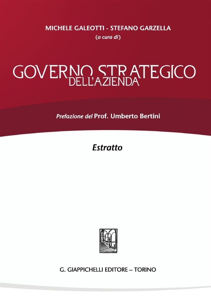 Governo strategico dell'azienda. Estratto Governo strategico dell'azienda. Estratto