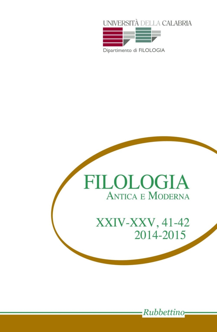 Filologia antica e moderna voll. 41-42 Filologia antica e moderna voll. 41-42