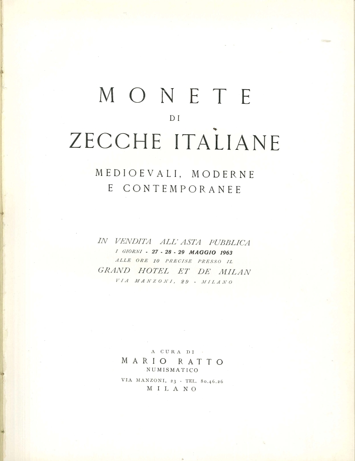 Monete di zecche italiane medioevali moderne e contemporanee. Monete di zecche italiane medioevali moderne e contemporanee.