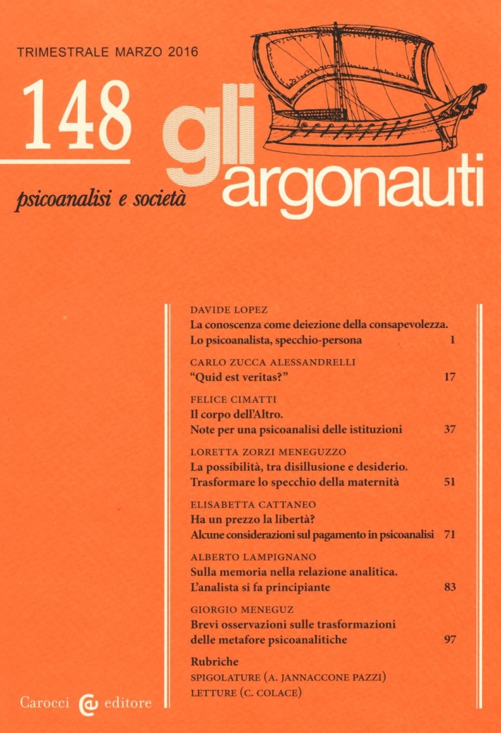 Gli argonauti (2016). Vol. 148 Gli argonauti (2016). Vol. 148