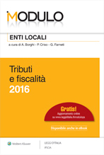 Modulo enti locali 2016. Tributi e fiscalità Modulo enti locali 2016. Tributi e fiscalità