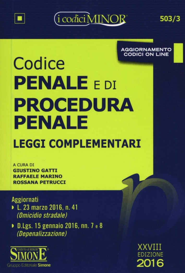 Codice penale e di procedura penale. Ediz. minore Codice penale e di procedura penale. Ediz. minore