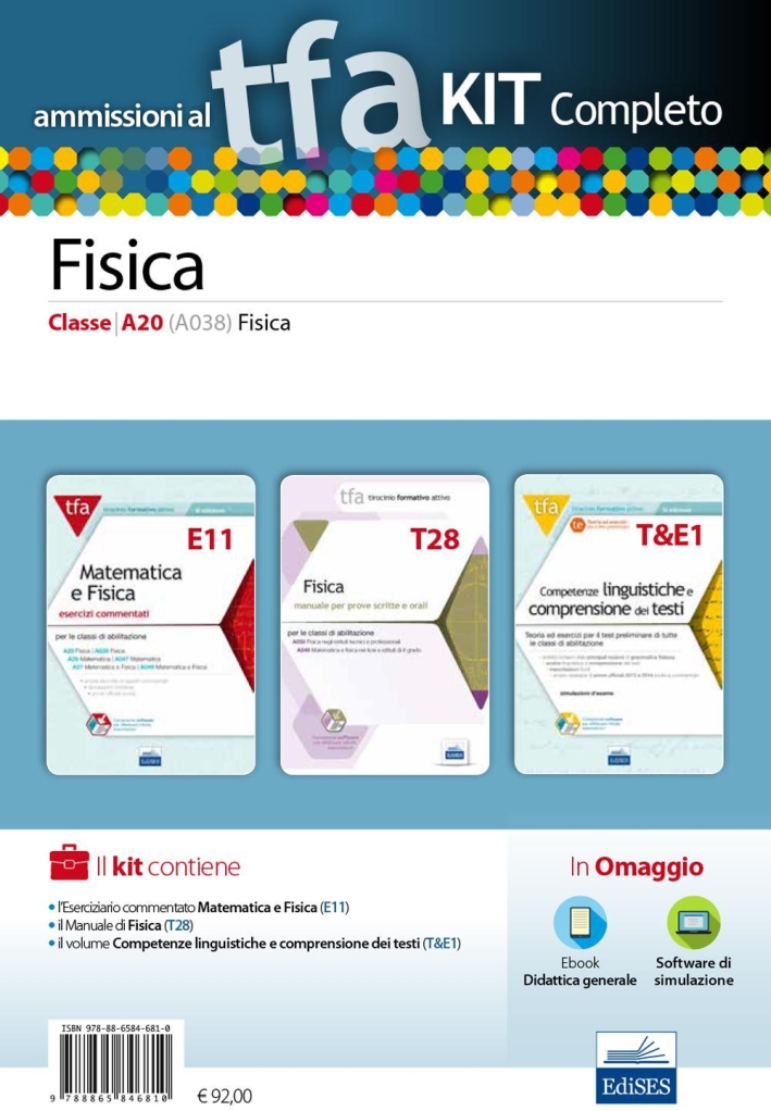 TFA. Fisica classe A20 (A038) per prove scritte e orali. Kit completo. Con software di simulazione TFA. Fisica classe A20 (A038) per prove scritte e orali. Kit completo. Con software di simulazione