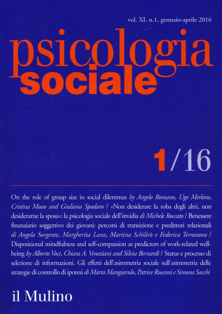 Psicologia sociale (2016). Vol. 1 Psicologia sociale (2016). Vol. 1