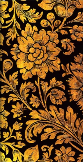 Brocaded Paper Midnight Gold Slim Lined Brocaded Paper Midnight Gold Slim Lined