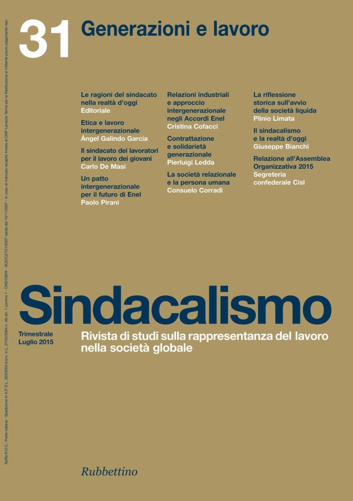 Sindacalismo (2015). Vol. 31 Sindacalismo (2015). Vol. 31