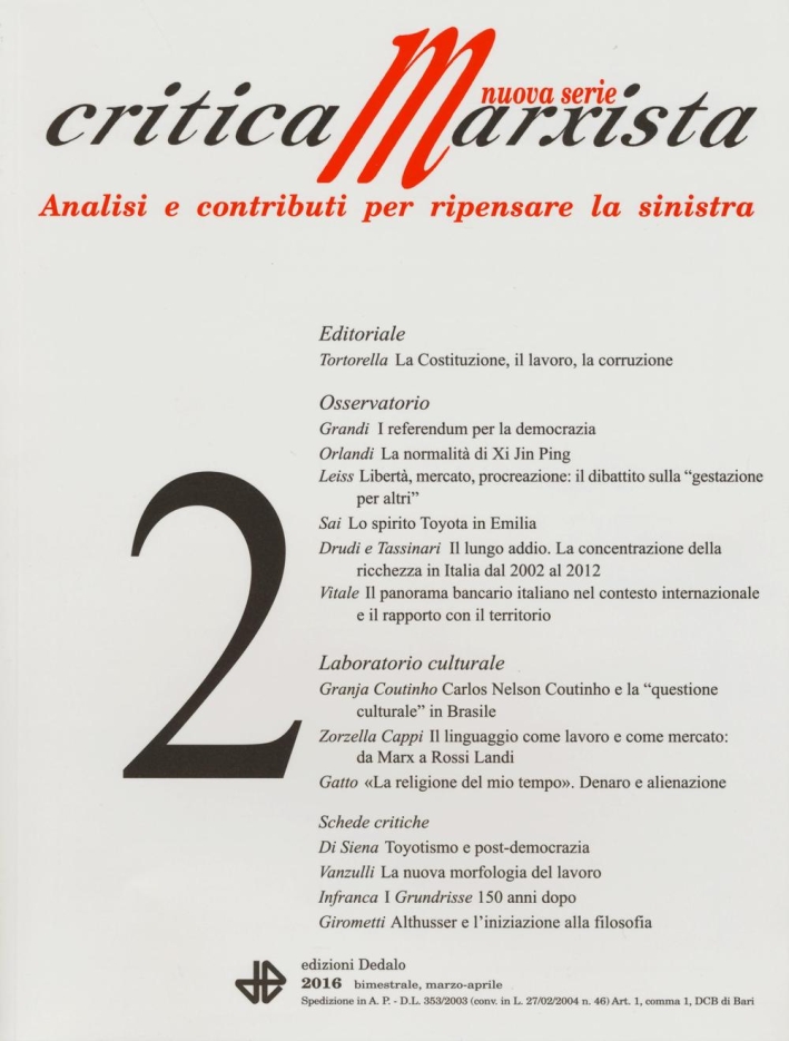 Critica marxista (2016). Vol. 2 Critica marxista (2016). Vol. 2