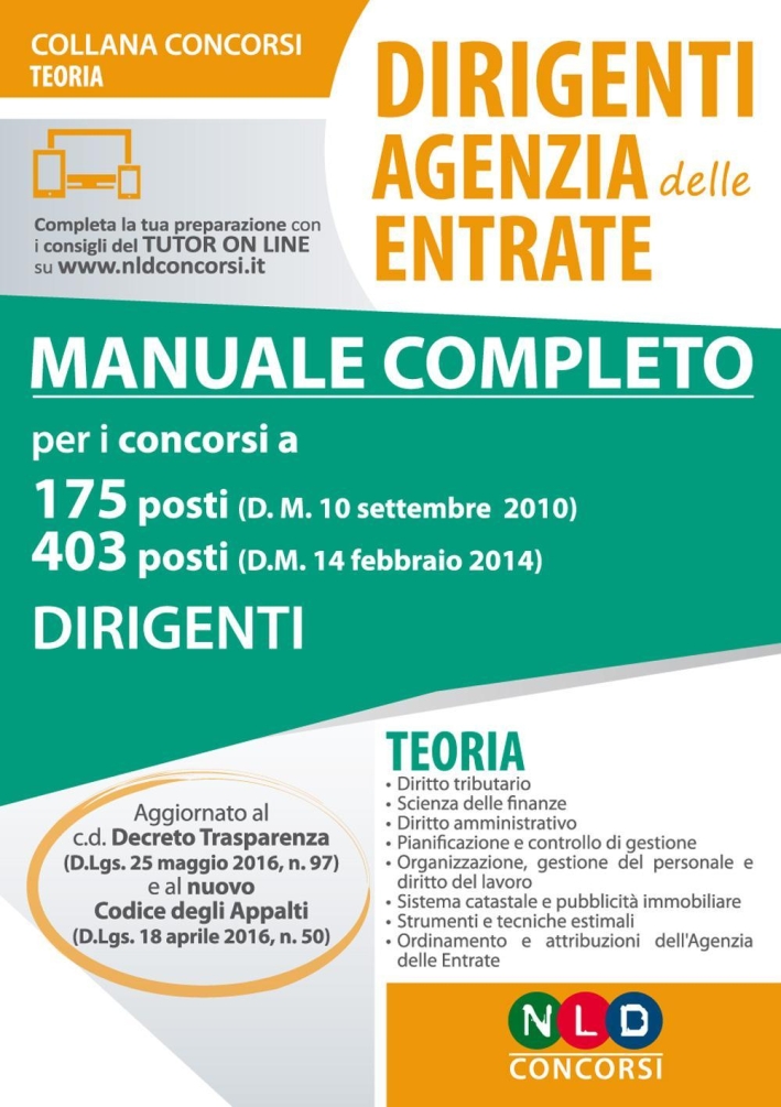 Dirigenti Agenzia delle entrate. Manuale completo Dirigenti Agenzia delle entrate. Manuale completo