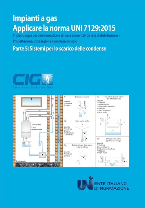 Applicare la norma UNI 7128:2015. Impianti a gas per uso domestico e similare alimentati da rete di distribuzione. Progettazione, installazione e messa in servizio. Vol. 5: Sistemi per lo scarico delle condense Applicare la norma UNI 7128:2015. Impianti a gas per uso domestico e similare alimentati da rete di distribuzione. Progettazione, installazione e messa in servizio. Vol. 5: Sistemi per lo scarico delle condense