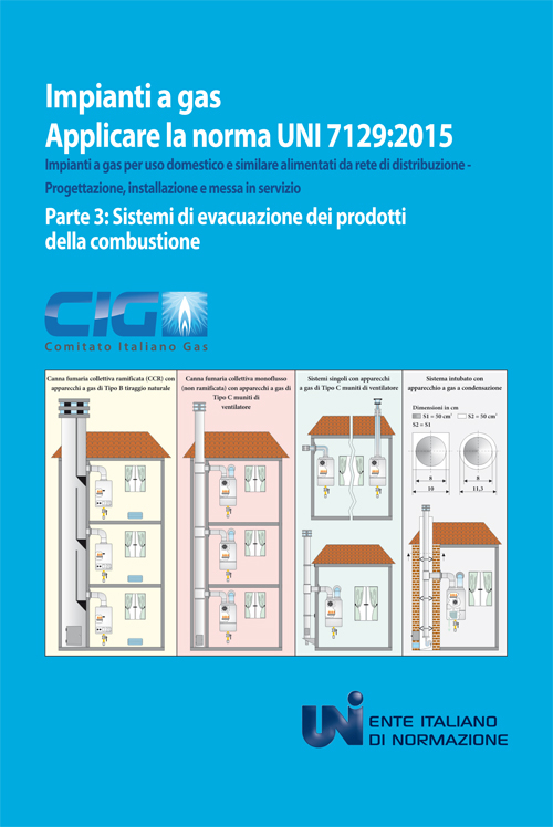 Applicare la norma UNI 7129:2015. Impianti a gas per uso domestico e similare alimentati da rete di distribuzione. Progettazione, installazione e messa in servizio. Vol. 3: Sistemi di evacuazione dei prodotti della combustione Applicare la norma UNI 7129:2015. Impianti a gas per uso domestico e similare alimentati da rete di distribuzione. Progettazione, installazione e messa in servizio. Vol. 3: Sistemi di evacuazione dei prodotti della combustione