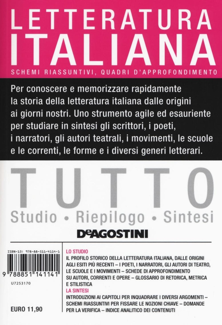 Tutto letteratura italiana. Tutto letteratura italiana.